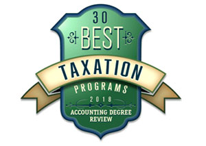 Accounting Degree Review - Top 30 Best Value Master’s in Taxation Degrees 2017 badge