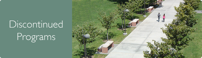 Discontinued Programs. Students walking on CSUN campus.