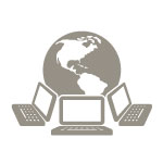 Instructional Technologist (Laptops circling the globe) icon