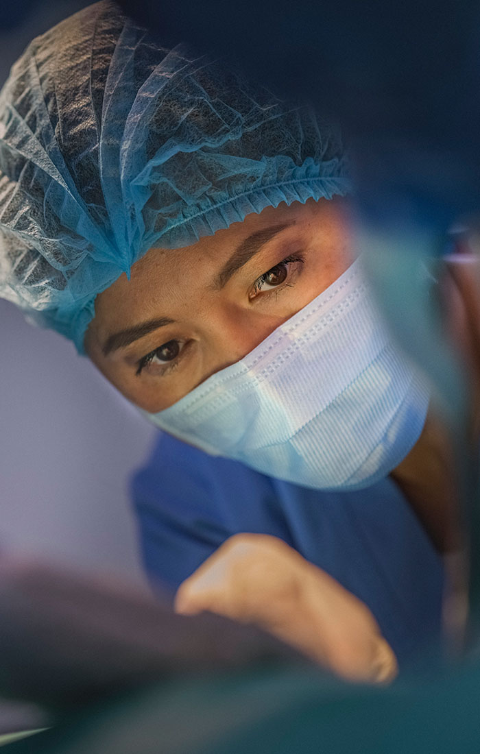Perioperative nurse in the operating room.