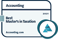 Badge: The Best Master’s Degrees in Taxation 2021 according to accounting.com