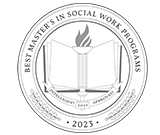 Number 4 of the top 50 online Master's in Social Work - badge by Intelligent.