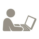 Learning Analytics (Person working on laptop side view) icon