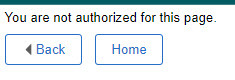 You are not authorized dialog box