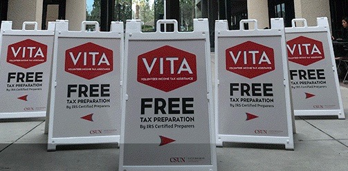 CSUN VITA signs for free help with your tax