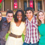 Intensive English Program Fall 2020 Goes Online International students posing for picture in front of the Oviatt Library